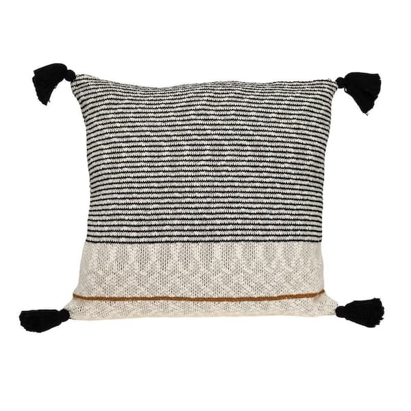 Throw Pillow: Macrame Style Chunky Weave Beige Bohemian Tactile