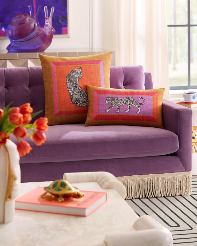 Throw Pillow Maximalist Leopard Multicolor Illustrative Animal Print