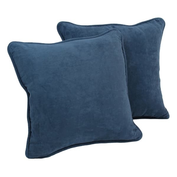 Throw Pillow Microsuede Navy Blue Soft Brushed Knife Edge