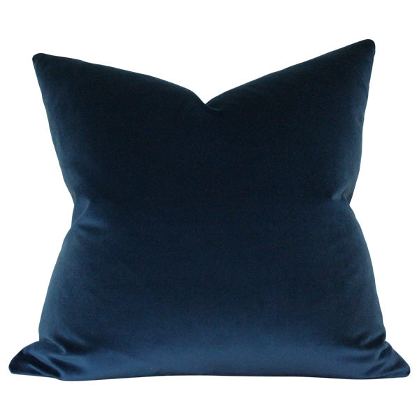 Throw Pillow Midnight Blue Velvet Knife Edge Luxurious Cushion