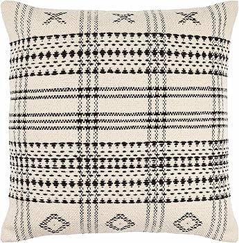 Throw Pillow Minimalist Design Ribbed Details Matte Neutral Sofa Cushion