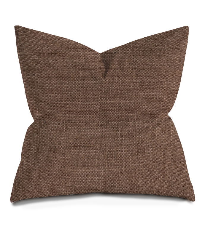 Throw Pillow: Minimalist Solid Cocoa Brown & Clean Seams