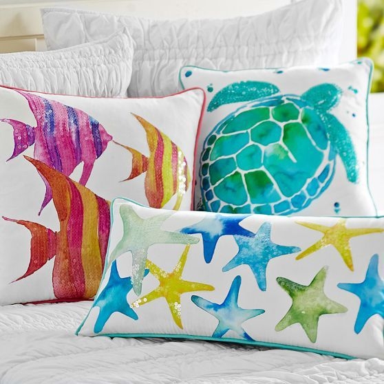 Throw Pillow: Mixed Blue Tonal Stripes & Solids Arrangement