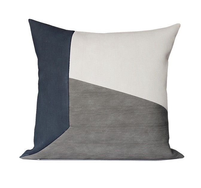 Throw Pillow Mixed Pattern Pairing Cool Toned Palette Blue Gray Contemporary