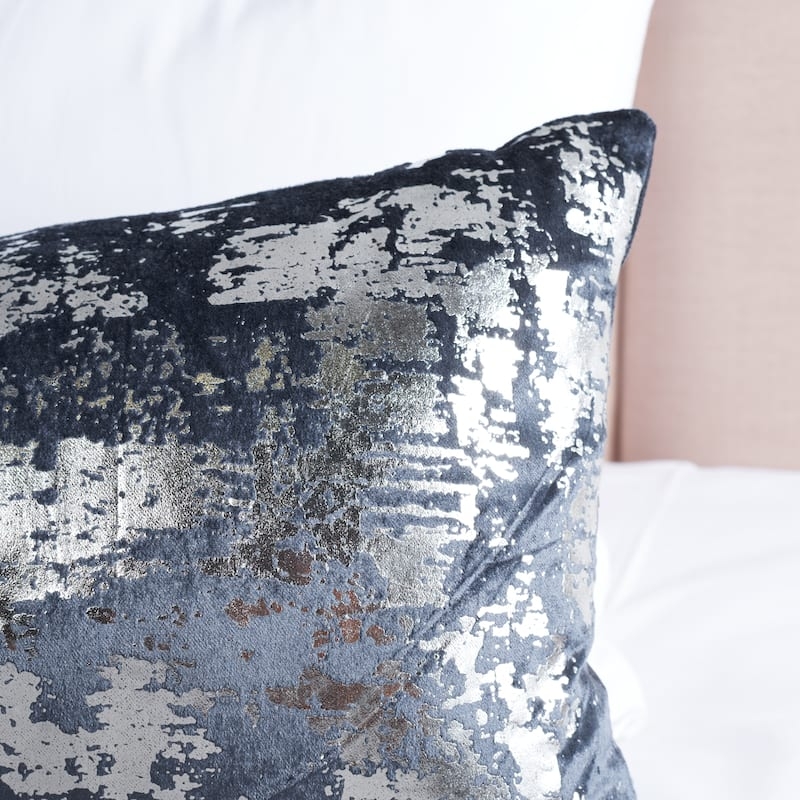 Throw Pillow Modern Glam Foil Pattern Gold Geometric Accents Metallic