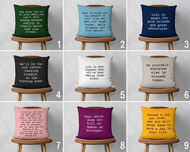 Throw Pillow Monochromatic Palette Personalized Text Modern Minimalist Accent