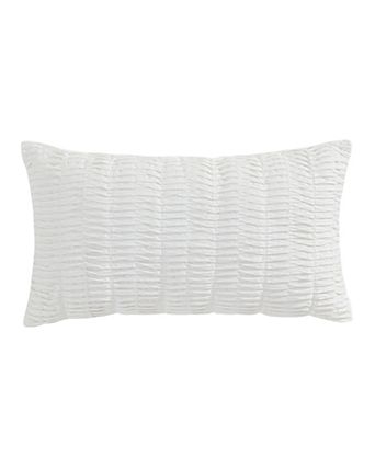 Throw Pillow Navy Blue Base White Botanical Motif Accent