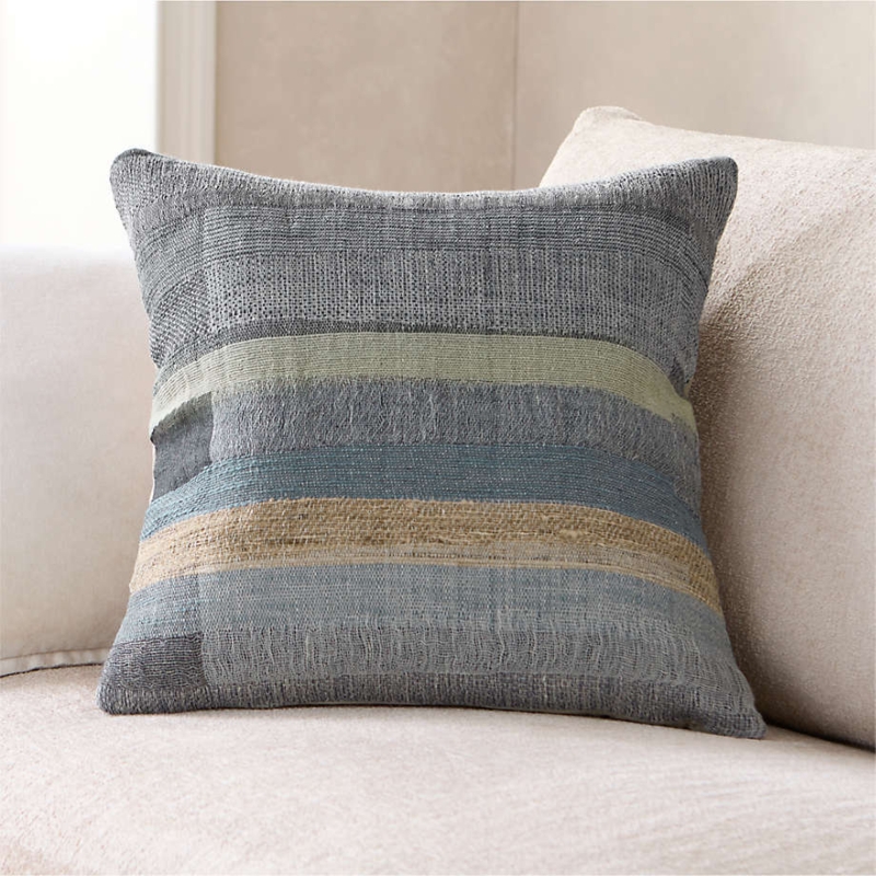 Throw Pillow Organic Geometric Pattern Indigo Palette Abstract Pattern