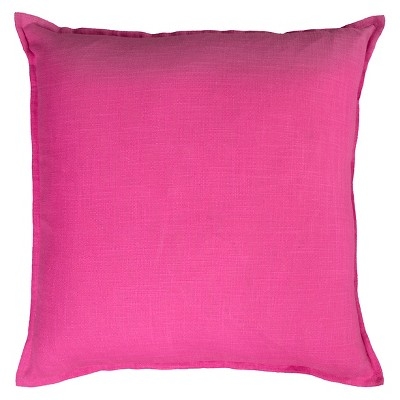 Throw Pillow, Oversize Square, Cotton Canvas Slub Texture, Vibrant Magenta