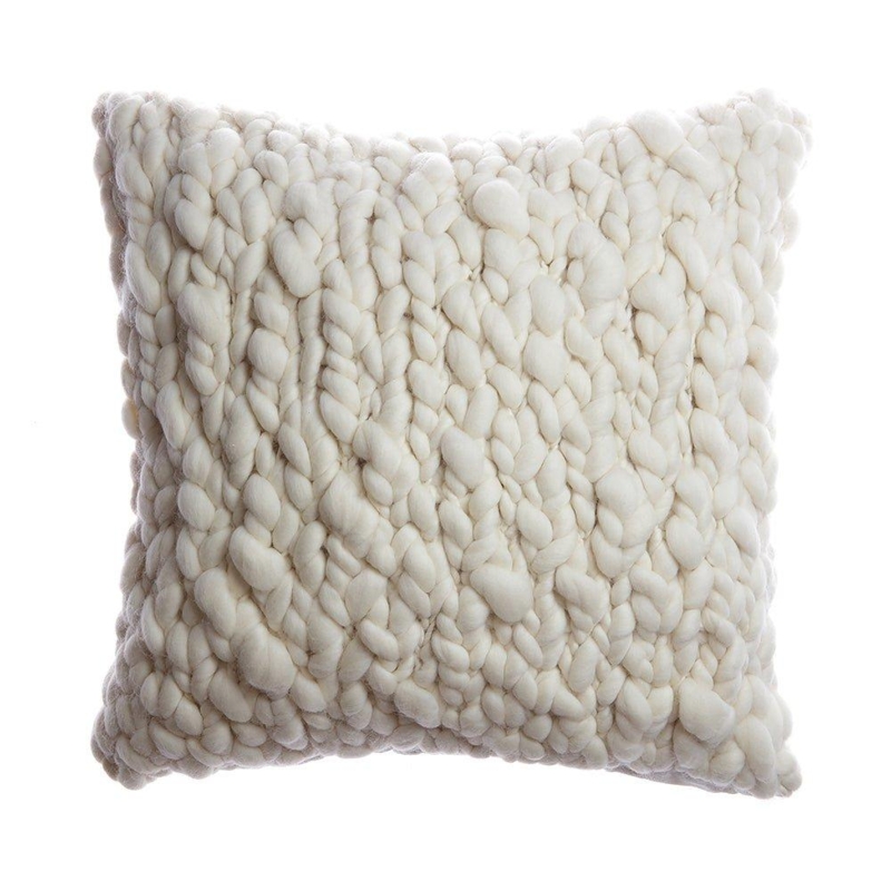 Throw Pillow Oversized Braided Knit Cream Hygge Cushion