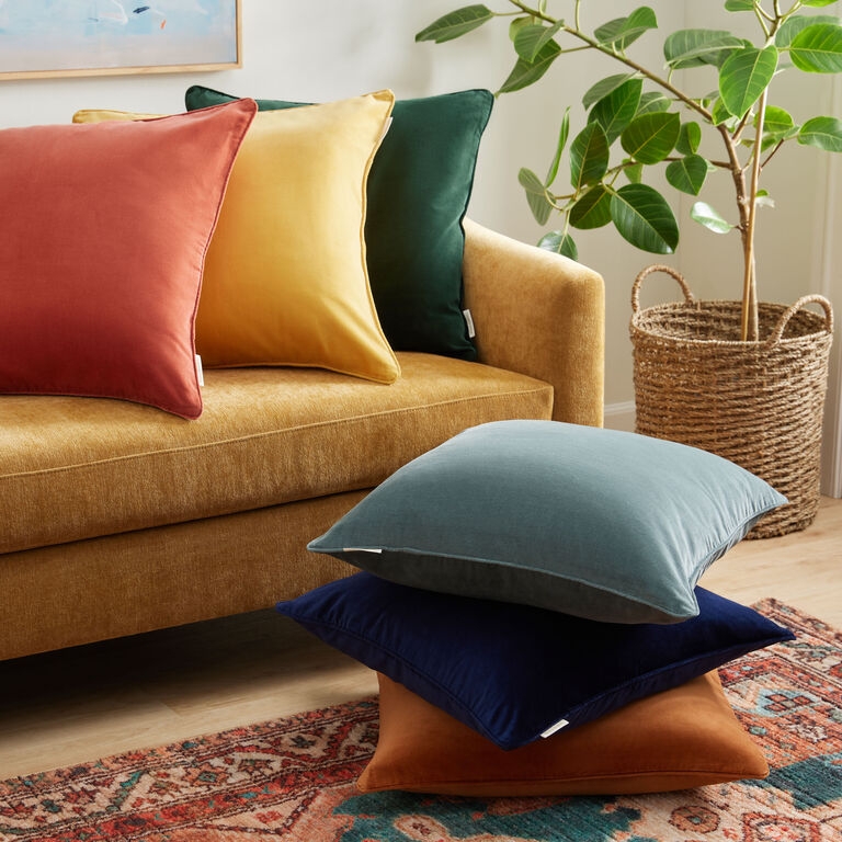 Throw Pillow Oversized Copper Velvet Luxe Living Room Decor