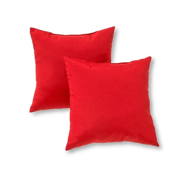 Throw Pillow Pair in Vibrant Salsa Red with Matte Woven Finish