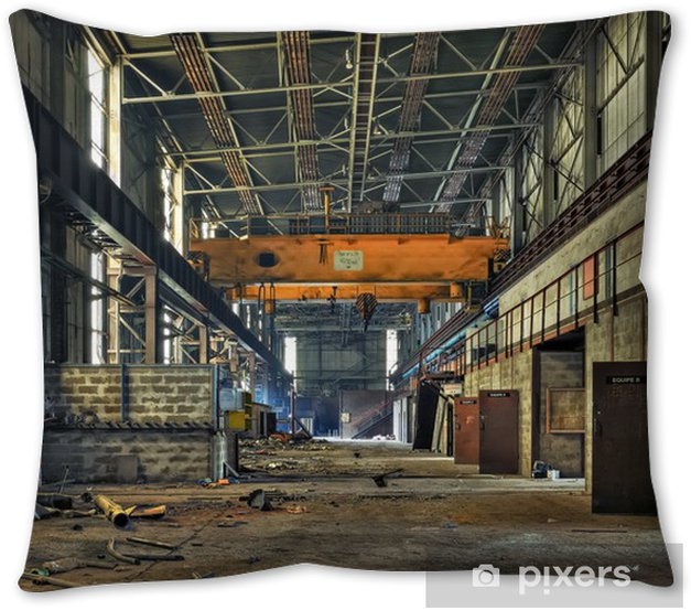 Throw Pillow Photographic Print Industrial Warehouse Theme Gritty