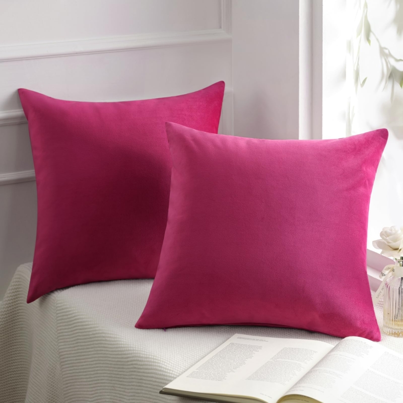 Throw Pillow Pink Crinkle Texture Gathered Velvet Glam Style
