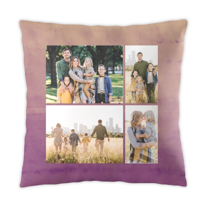 Throw Pillow, Pink & White Ombre Gradient Design, Square Contemporary