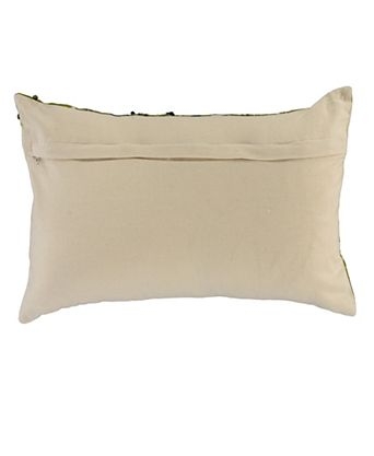 Throw Pillow Red Piping Leaf and Berry Motif Festive Cream Accent
