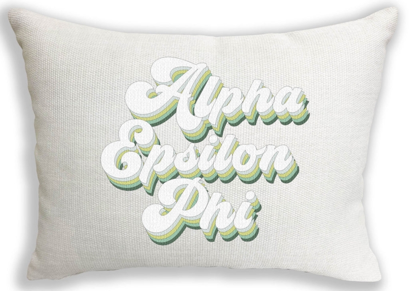Throw Pillow: Retro Stripes and Typography, Coarse Weave Texture