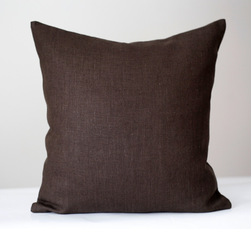 Throw Pillow: Rich Chocolate Hue & Heavy Weave Texture