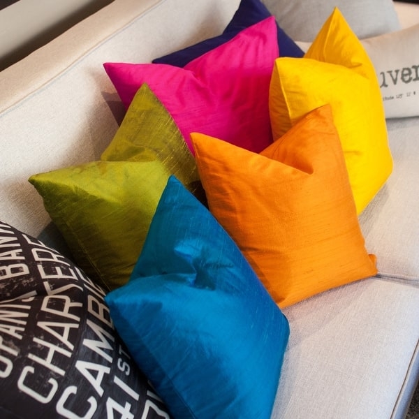Throw Pillow, Rose Blush Silk-Like, Lustrous Shimmering Slub Texture