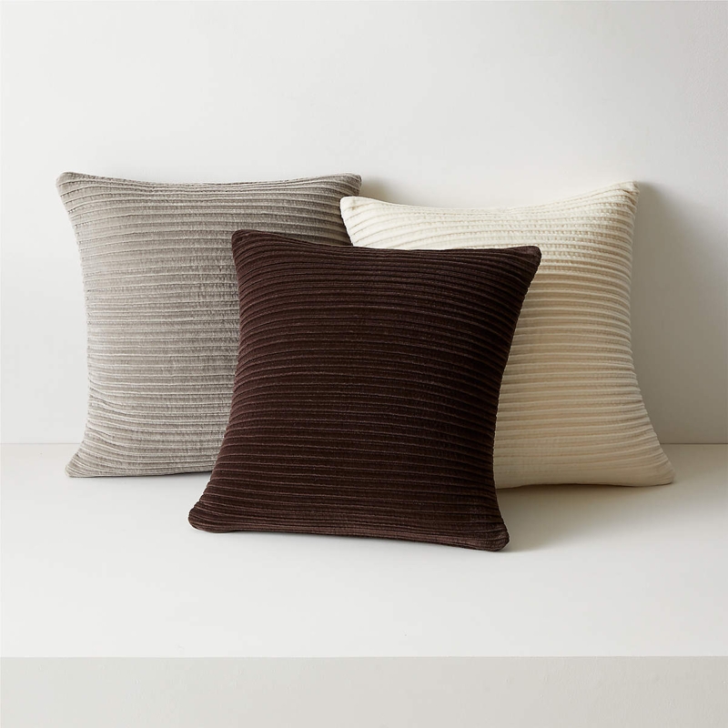 Throw Pillow: Round Pleated Velvet with Sunburst Pattern