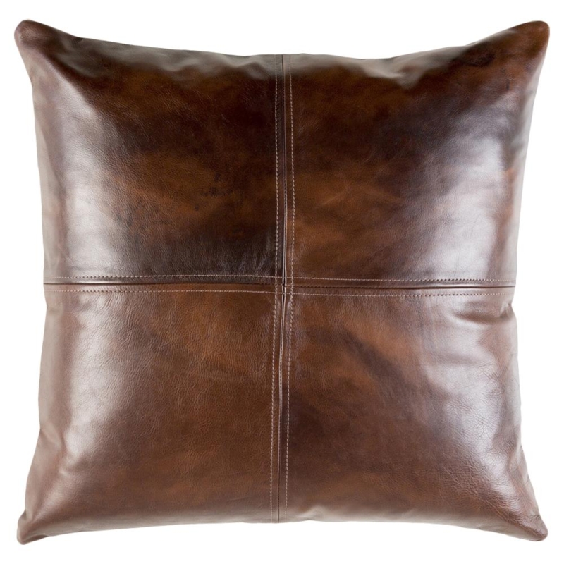 Throw Pillow: Rustic Lodge Style with Cross-Stitching & Panels