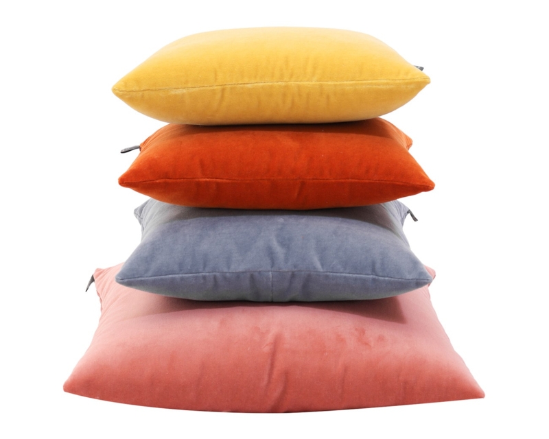 Throw Pillow Sage Green Velvet Knife Edge Detail