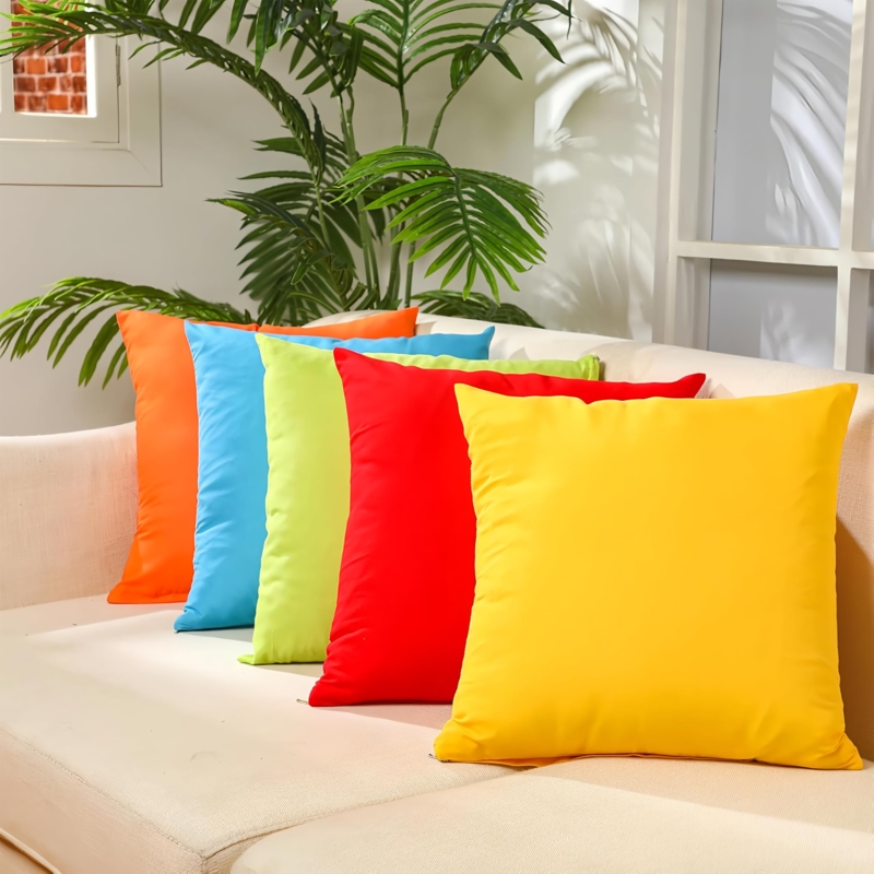 Throw Pillow Saturated Red Hue Smooth Plush Pop Of Color