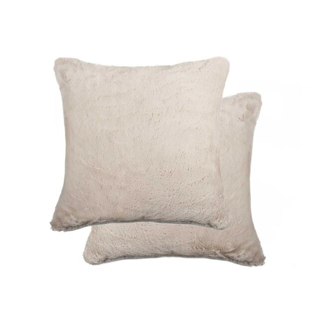 Throw Pillow Set, Beige Shaggy Texture Plush Fabric