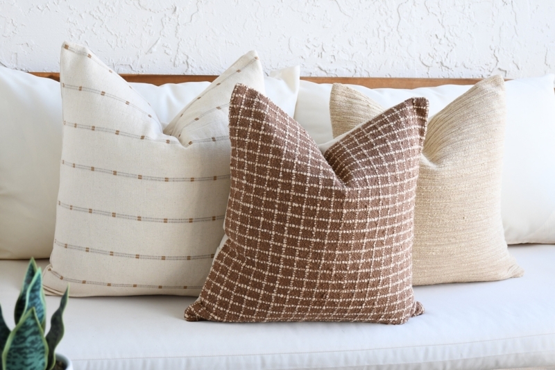 Throw Pillow Set: Boho Style with Mixed Shapes & Thai Cloth