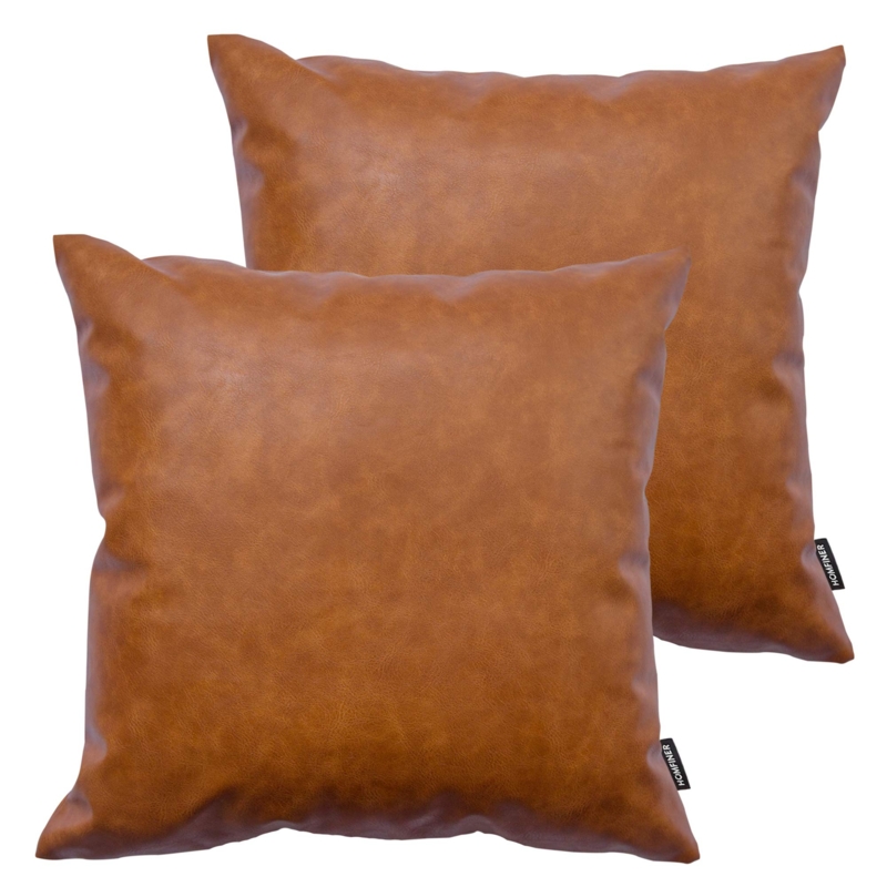 Faux Leather Throw Pillows