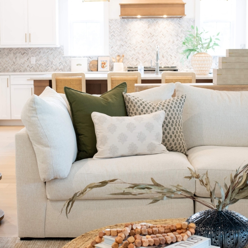 Throw Pillow Set: Earthy Color Palette with Patterned Lumbar Accent