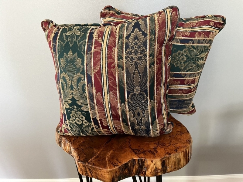 Throw Pillow Set Flanged Edge, Traditional Damask Throw Pillows