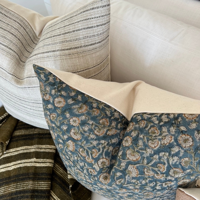 Throw Pillow Set Mudcloth Print Mixed Textures Rust Charcoal Boho Mudcloth Styling