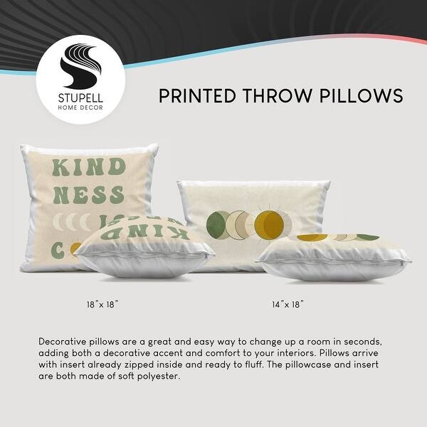 Throw Pillow Set Sage Green Mustard Typographic Abstract Celestial Print