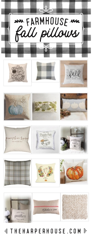Throw Pillow Set, Seasonal Autumn Theme with Buffalo Check