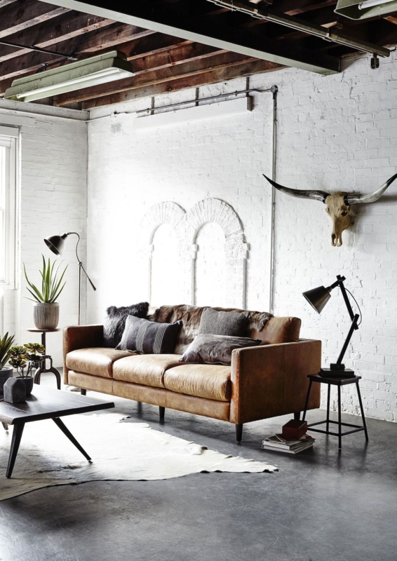 Throw Pillow Set Typographic Print Distressed Leather Living Room