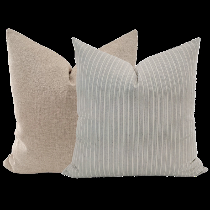 Throw Pillow Set with Botanical Accents and Mixed Patterns in Terracotta