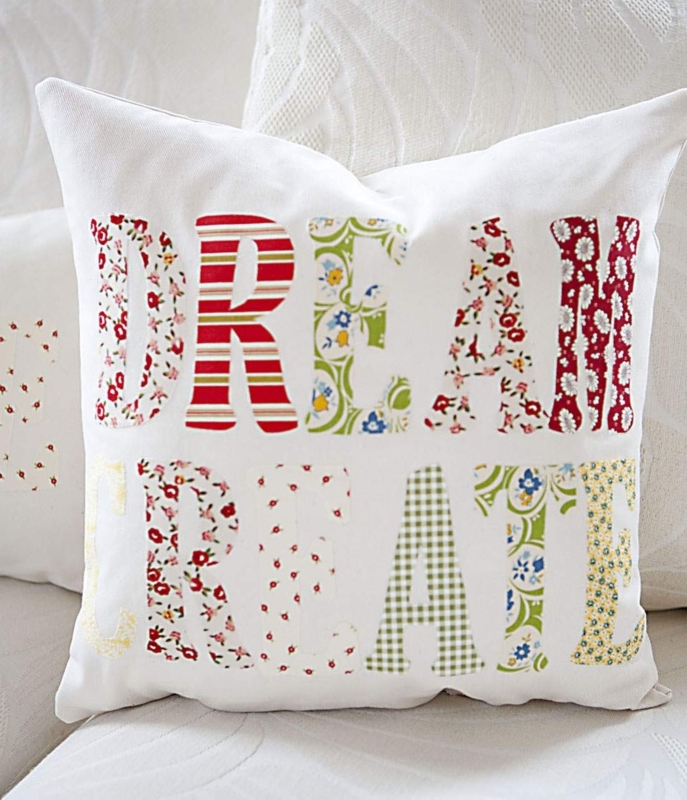 Throw Pillow Set with Mixed Pattern Pairing and Floral Applique