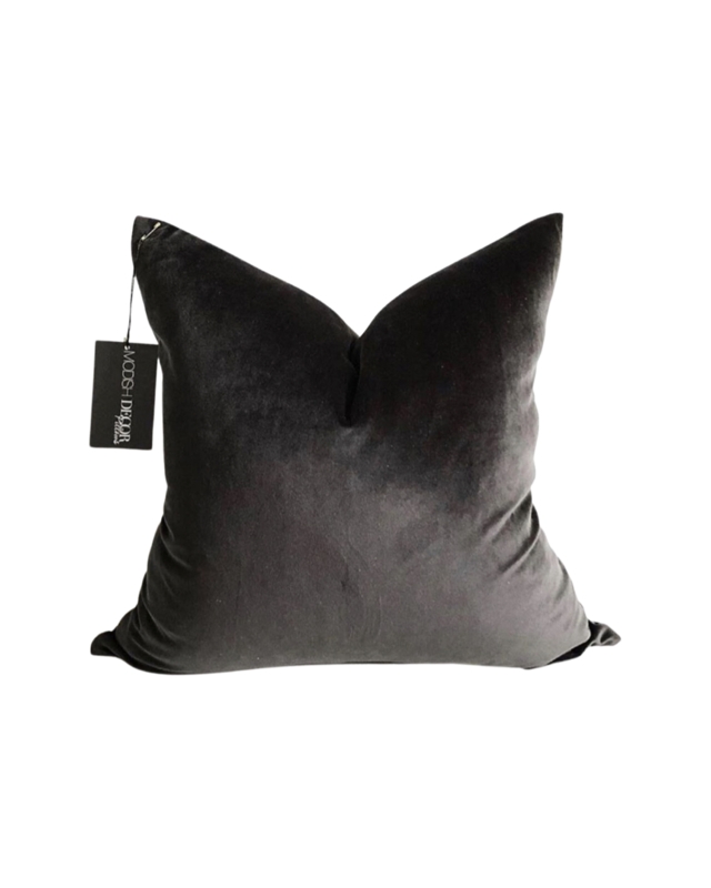 Throw Pillow Smocked Texture Noir Velvet Glam Decorative