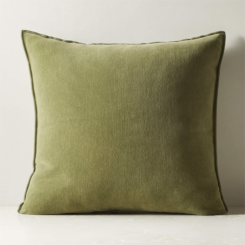 Throw Pillow Smoked Green Chunky Woven Texture