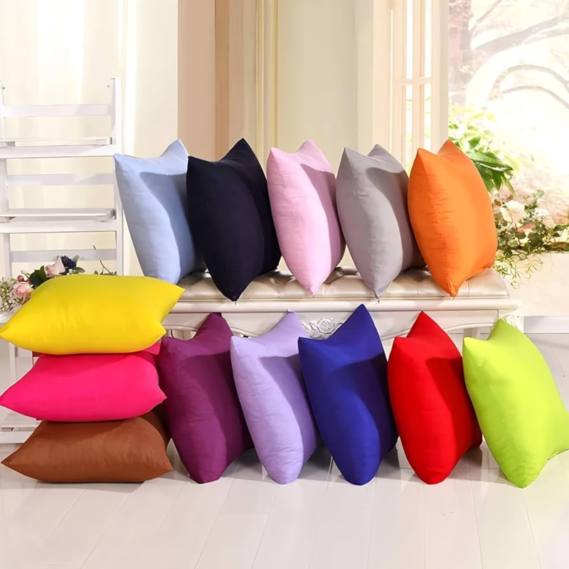 Throw Pillow Smooth Spandex Finish Vibrant Lavender Minimalist Accent