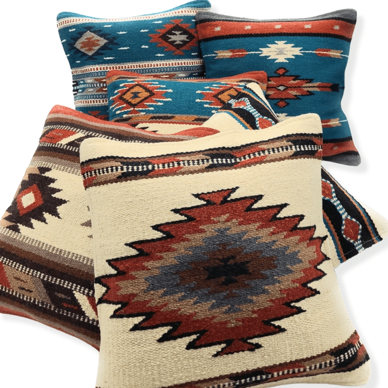 Throw Pillow Southwestern Geometric Wool-Like Rustic Tribal