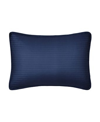 Throw Pillow Stylized Botanical Print Vibrant Navy Red Folk Art