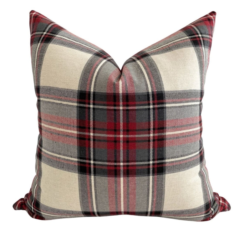 Throw Pillow Tartan Plaid Pattern Classic Woven Fabric