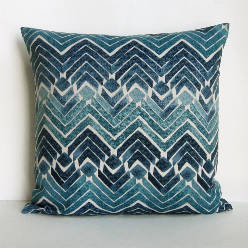Throw Pillow Teal Medallion Pattern Woven Modern Boho Living Room Decor