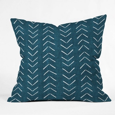 Throw Pillow Teal Mud Cloth Geometric Arrows Tribal Print Living Room