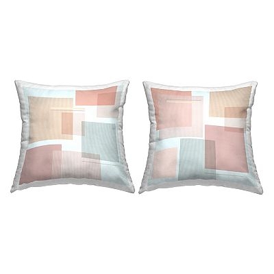 Throw Pillow Teal Orange Palette Abstract Geometric Industrial Stripe