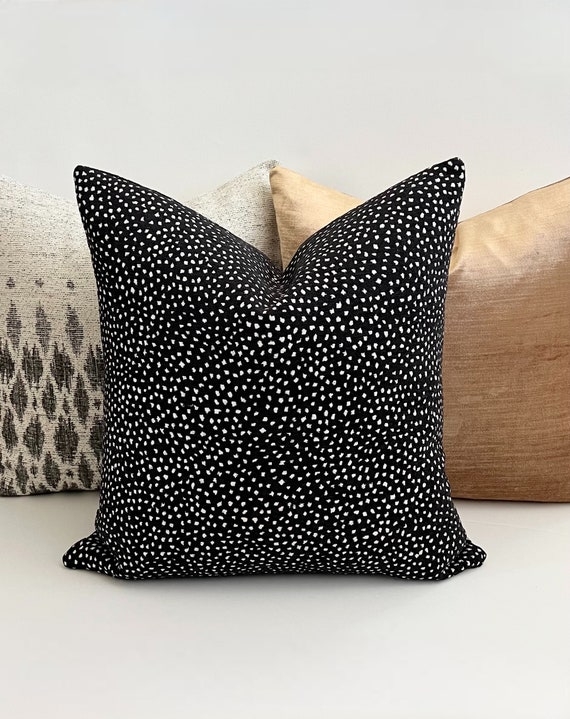 Throw Pillow Textured Confetti Polka Dots Chenille Boho Style