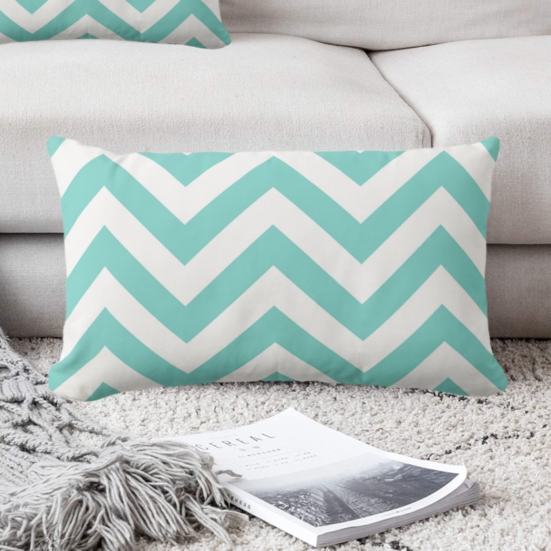 Throw Pillow Turquoise Chevron Lumbar Proportions Coastal