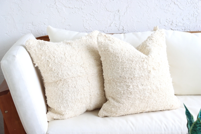 Throw Pillow Varied Textures Tonal Monochrome Cream Set
